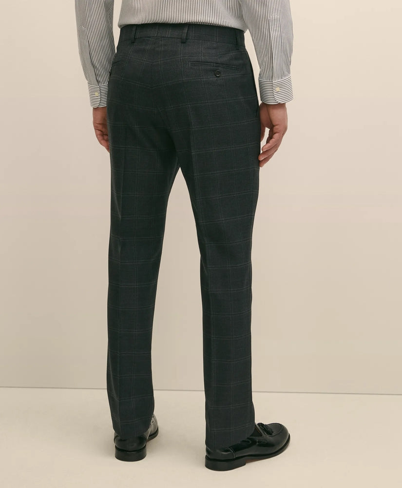 Brooks Brothers Explorer Collection Classic Fit Wool Windowpane Suit Pants