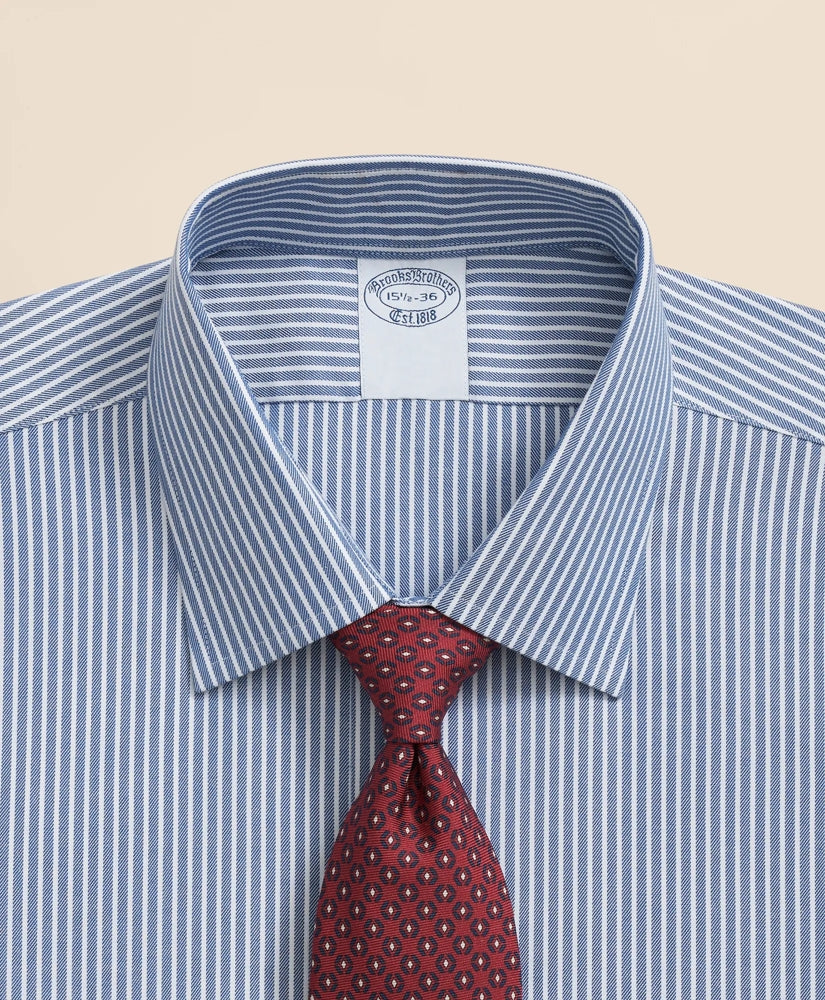 Brooks Brothers Explorer Collection Non-Iron Twill Ainley Collar Ground Stripe Dress Shirt