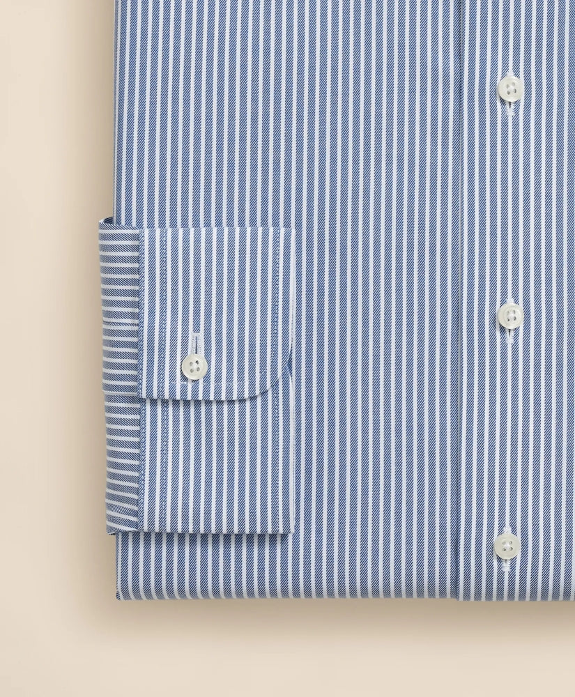 Brooks Brothers Explorer Collection Non-Iron Twill Ainley Collar Ground Stripe Dress Shirt