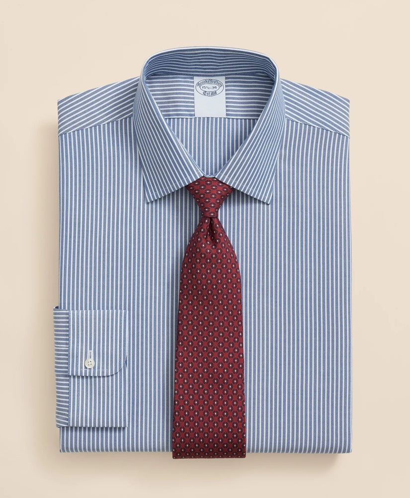 Brooks Brothers Explorer Collection Non-Iron Twill Ainley Collar Ground Stripe Dress Shirt