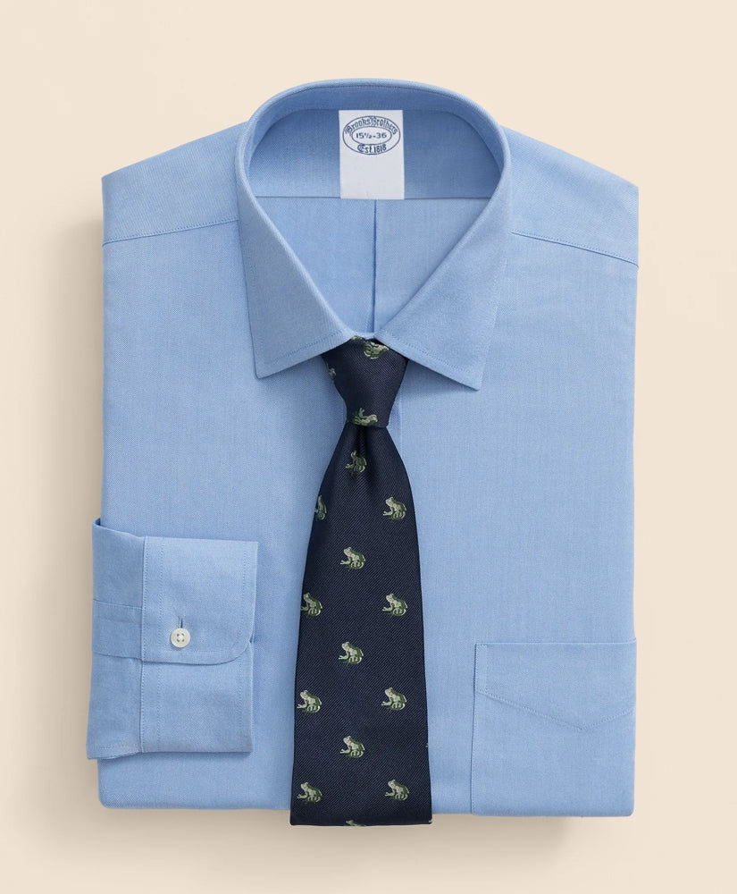 Dress Shirt Brooks Brothers Explorer Collection Non-Iron Twill Ainsley Collar