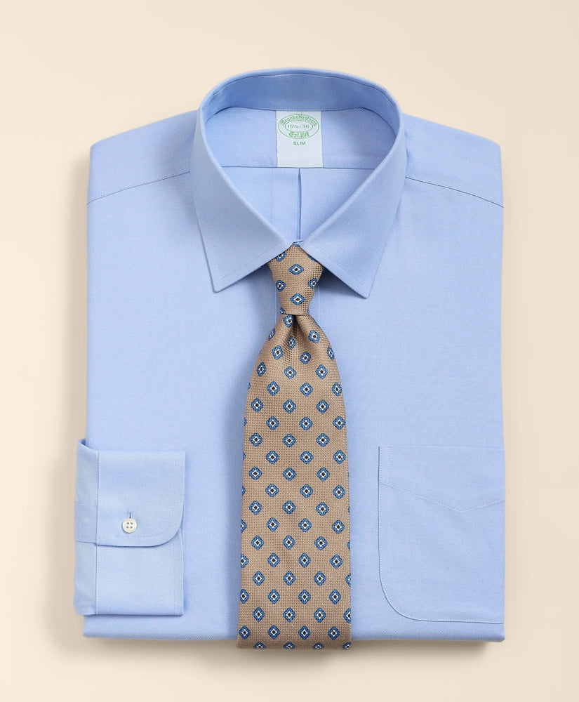 Dress Shirt Brooks Brothers Explorer Collection Non-Iron Twill Ainsley Collar