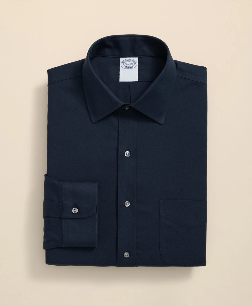 Dress Shirt Brooks Brothers Explorer Collection Non-Iron Twill Ainsley Collar