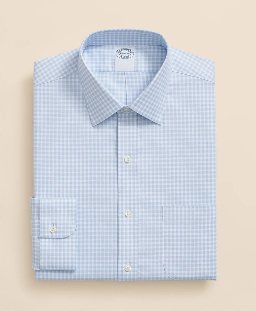 Brooks Brothers Explorer Collection Non-Iron Twill Ainsley Collar Gingham Dress Shirt