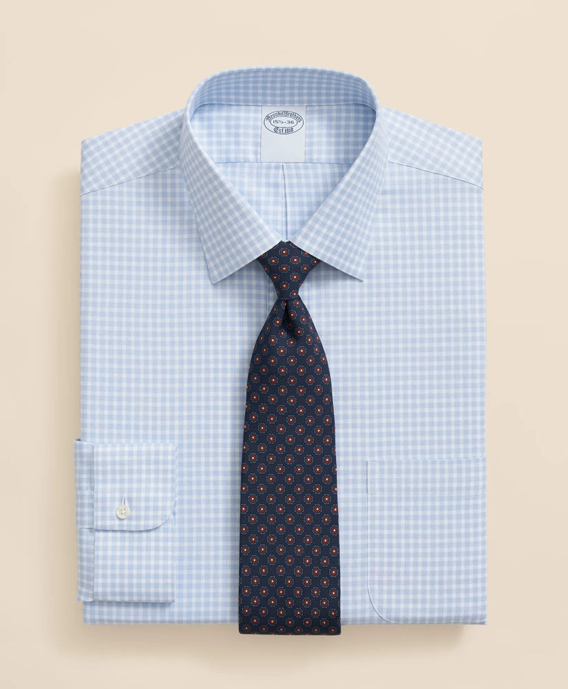 Brooks Brothers Explorer Collection Non-Iron Twill Ainsley Collar Gingham Dress Shirt