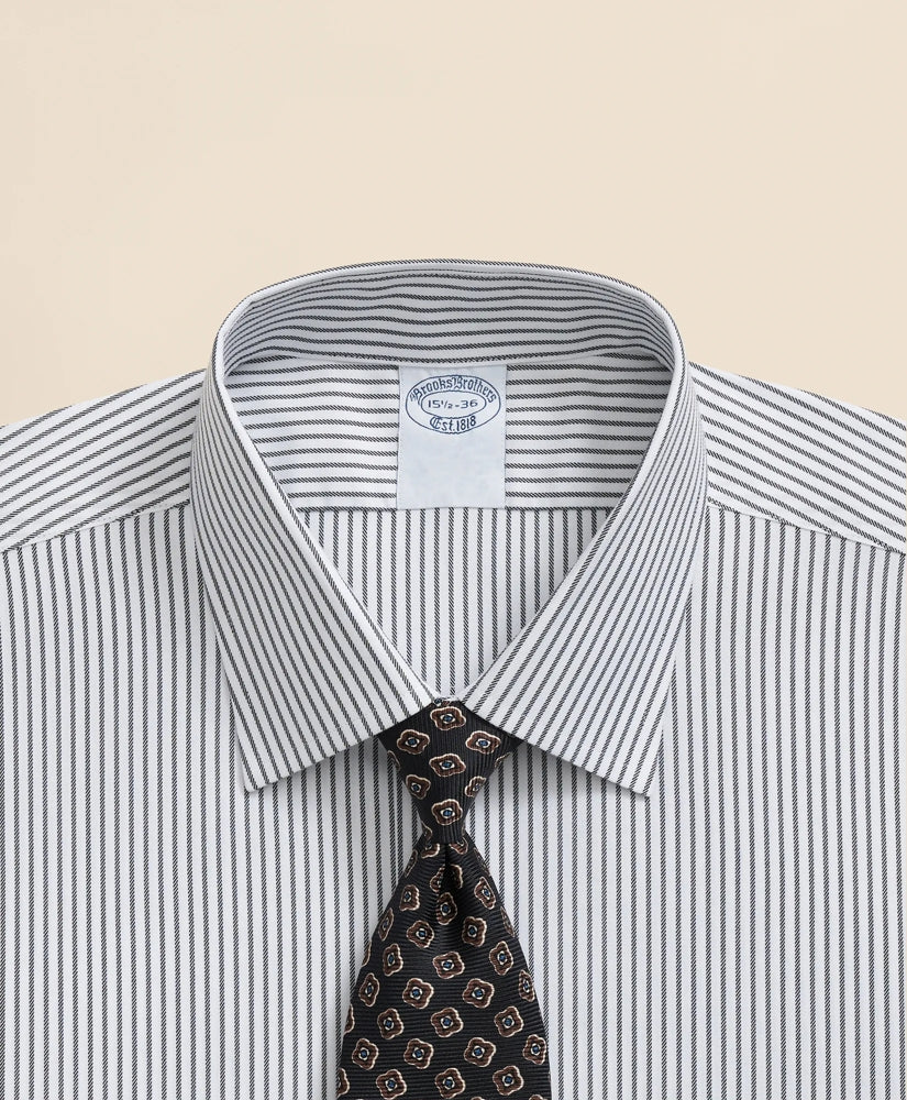 Brooks Brothers Explorer Collection Non-Iron Twill Ainsley Collar Striped Dress Shirt