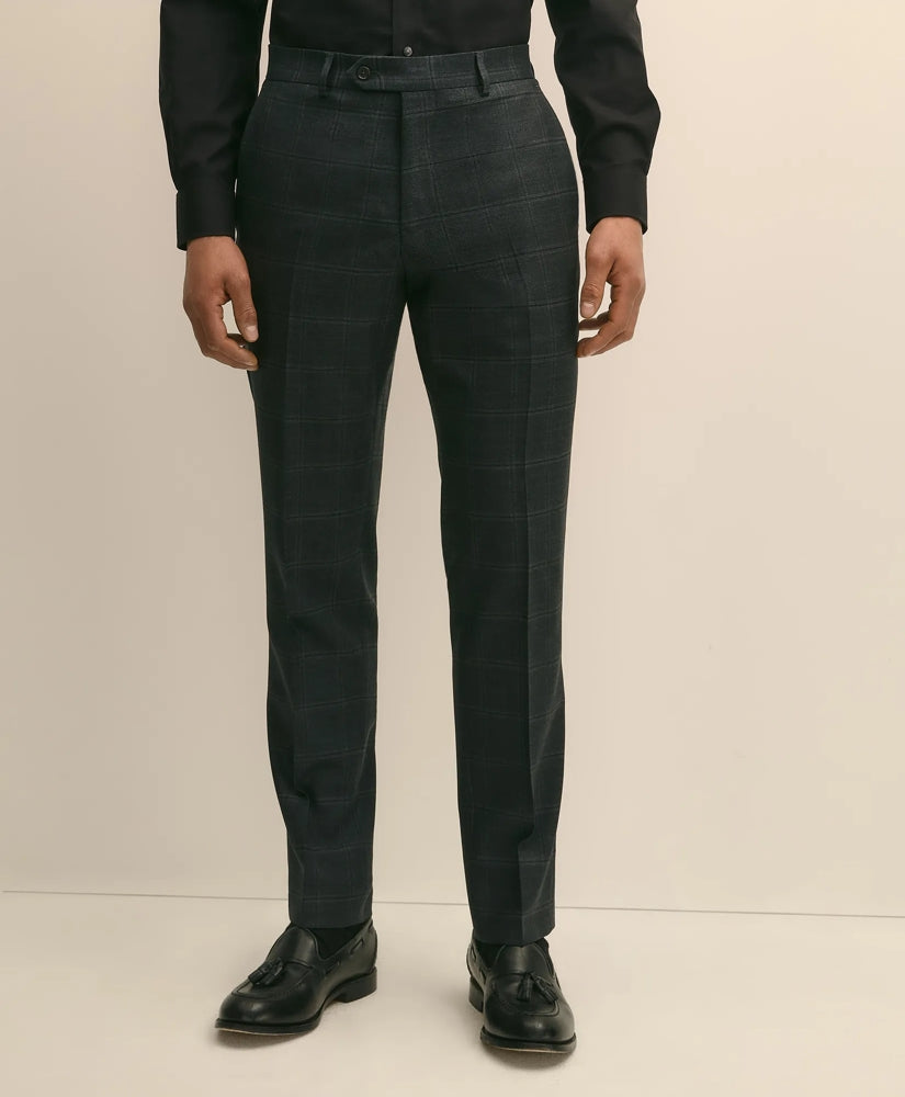 Brooks Brothers Explorer Collection Slim Fit Wool Windowpane Suit Pants