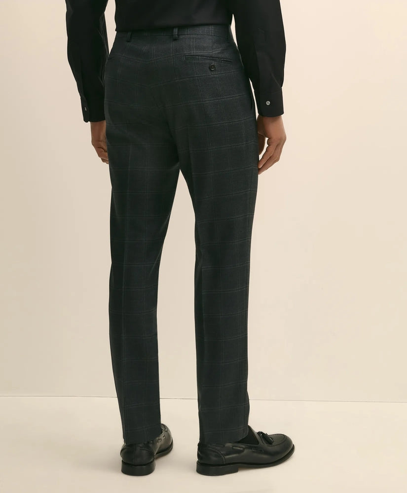 Brooks Brothers Explorer Collection Slim Fit Wool Windowpane Suit Pants