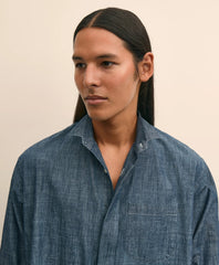 Brooks Brothers X Engineered Garments Cotton Chambray Wing Collar Oversized Dress Shirt