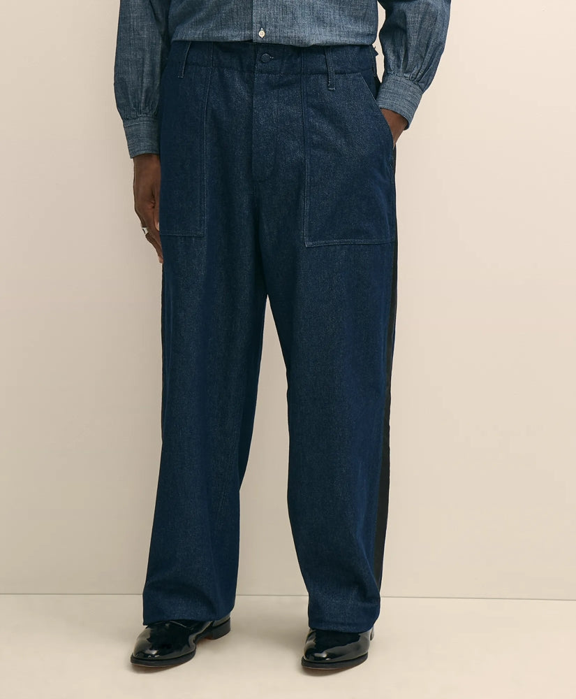 Brooks Brothers X Engineered Garments Cotton Denim Fatigue Dress Pants