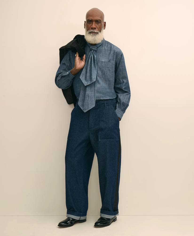 Brooks Brothers X Engineered Garments Cotton Denim Fatigue Dress Pants