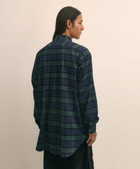 Tartan Dress Shirt Brooks Brothers X Engineered Garments Cotton Flannel Round Pinhole Collar Oversized