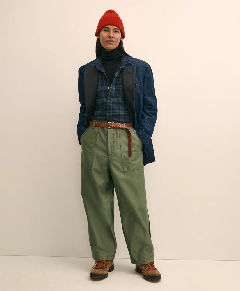 Tartan Dress Shirt Brooks Brothers X Engineered Garments Cotton Flannel Wing Collar Oversized