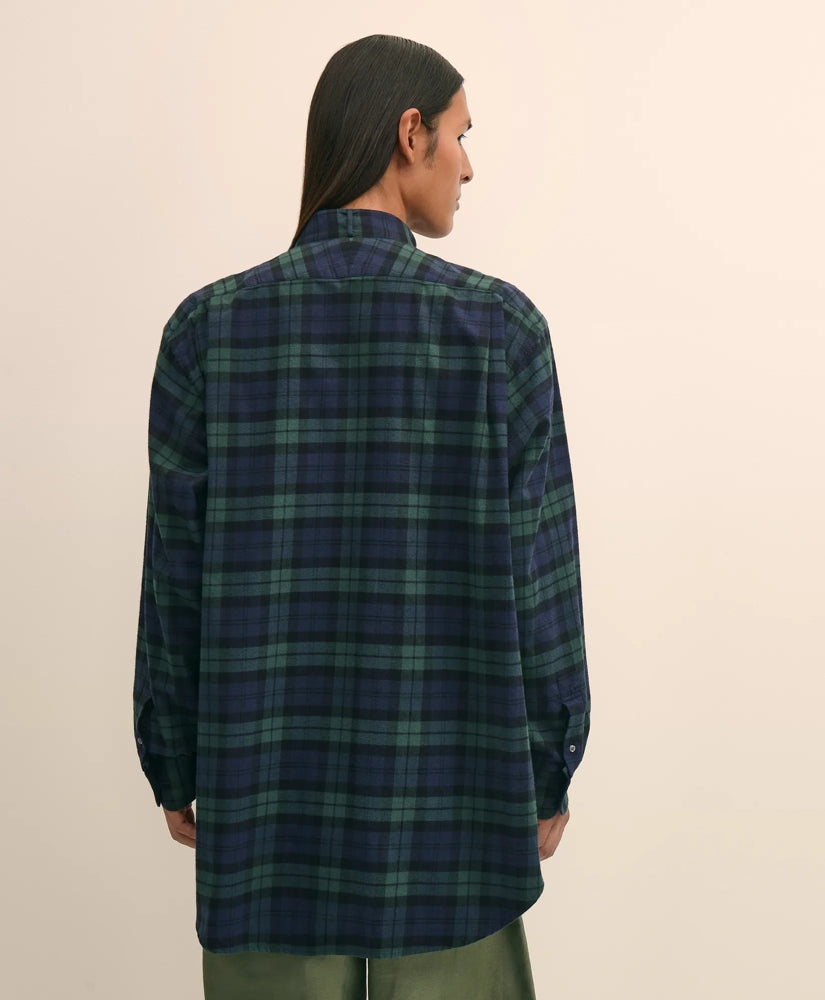 Tartan Dress Shirt Brooks Brothers X Engineered Garments Cotton Flannel Wing Collar Oversized
