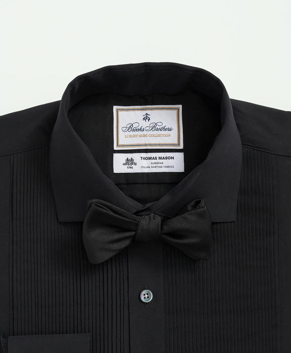 Brooks Brothers X Thomas Mason® Cotton English Collar Swiss Pleat Front Tuxedo Shirt