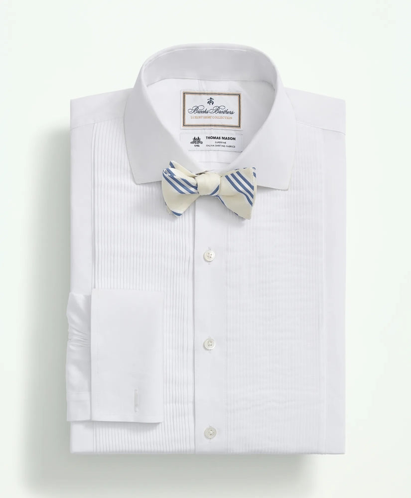 Brooks Brothers X Thomas Mason® Cotton English Collar Swiss Pleat Front Tuxedo Shirt