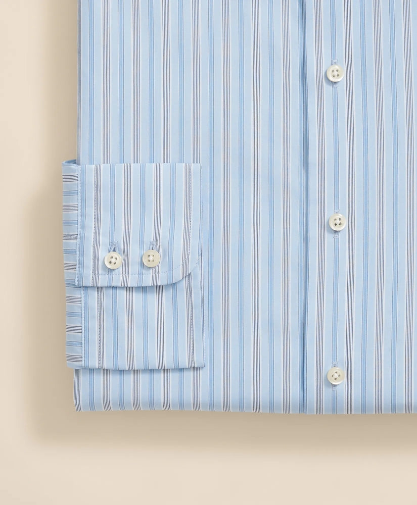 Brooks Brothers x Thomas Mason® Cotton Poplin Ainsley Collar Multi Stripe Dress Shirt