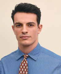 Brooks Brothers x Thomas Mason® Cotton Poplin Ainsley Collar Striped Dress Shirt