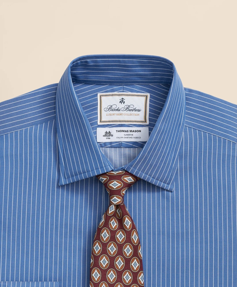 Brooks Brothers x Thomas Mason® Cotton Poplin Ainsley Collar Striped Dress Shirt