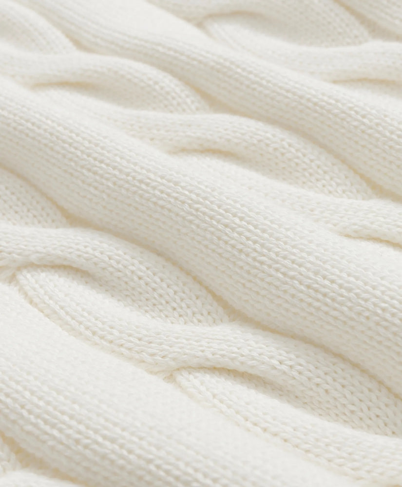 Cable Knit Tennis Quarter-Zip Sweater in Supima® Cotton