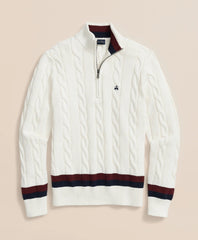 Cable Knit Tennis Quarter-Zip Sweater in Supima® Cotton