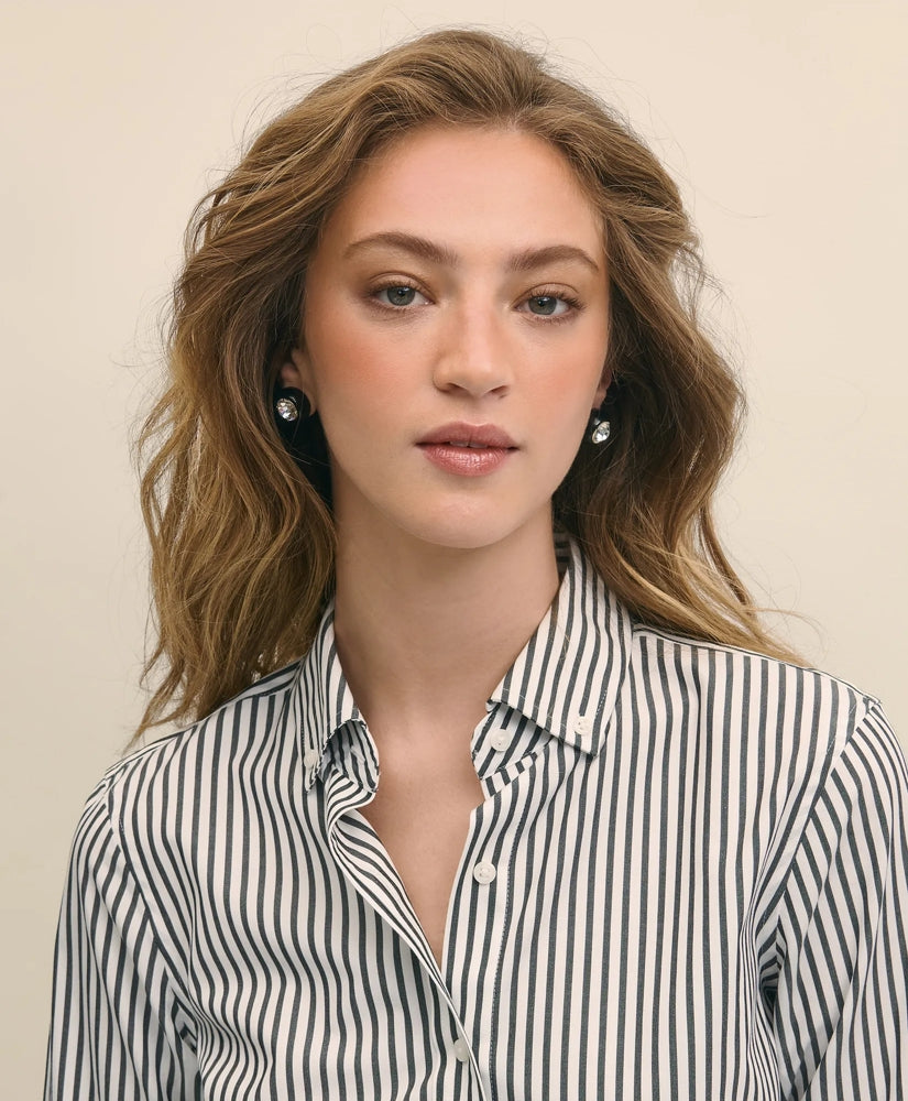 Classic Fit Stretch Supima® Cotton Non-Iron Bengal Stripe Dress Shirt