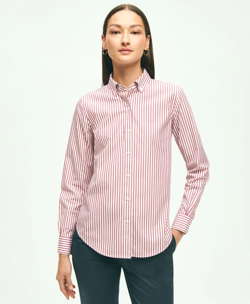 Classic Fit Stretch Supima® Cotton Non-Iron Bengal Stripe Dress Shirt