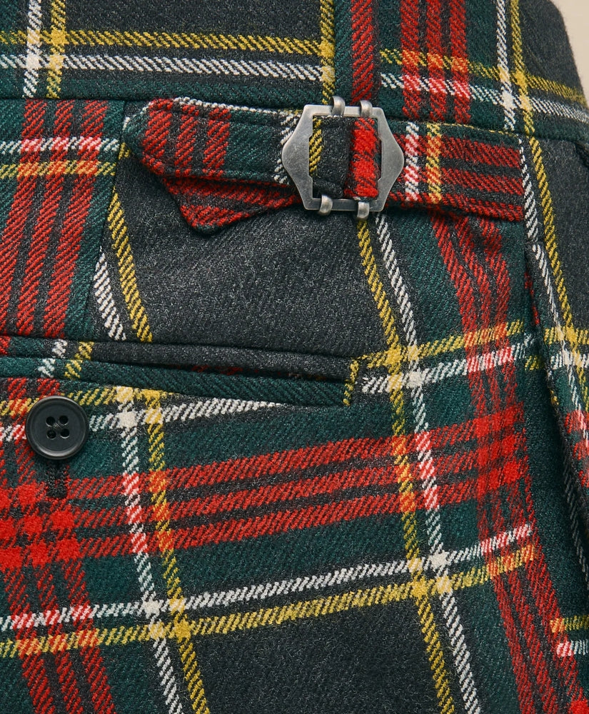 Classic Fit Wool-Blend Tartan Dress Pants