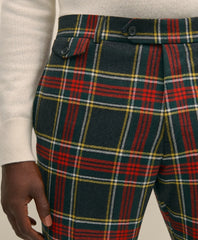 Classic Fit Wool-Blend Tartan Dress Pants