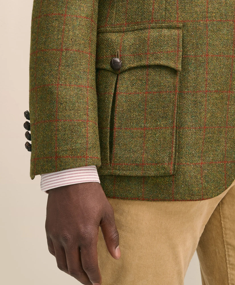 Classic Fit Wool-Cashmere Tweed Windowpane 1818 Sport Coat
