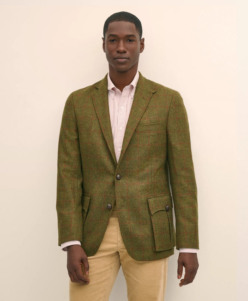 Classic Fit Wool-Cashmere Tweed Windowpane 1818 Sport Coat