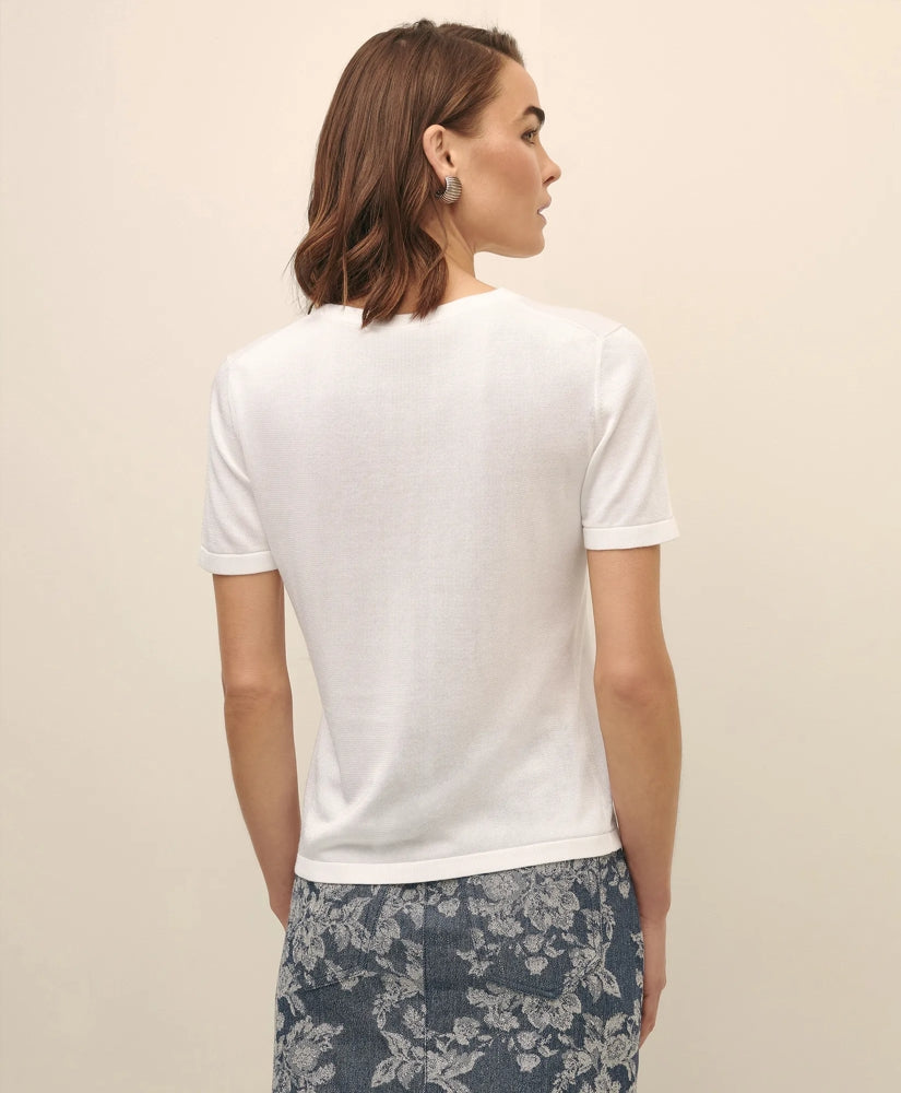 Classic Short-Sleeve Jersey Crewneck Sweater