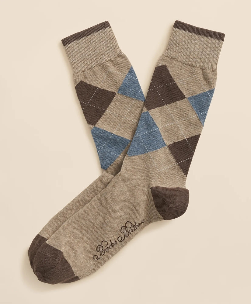 Cotton Blend Argyle Socks