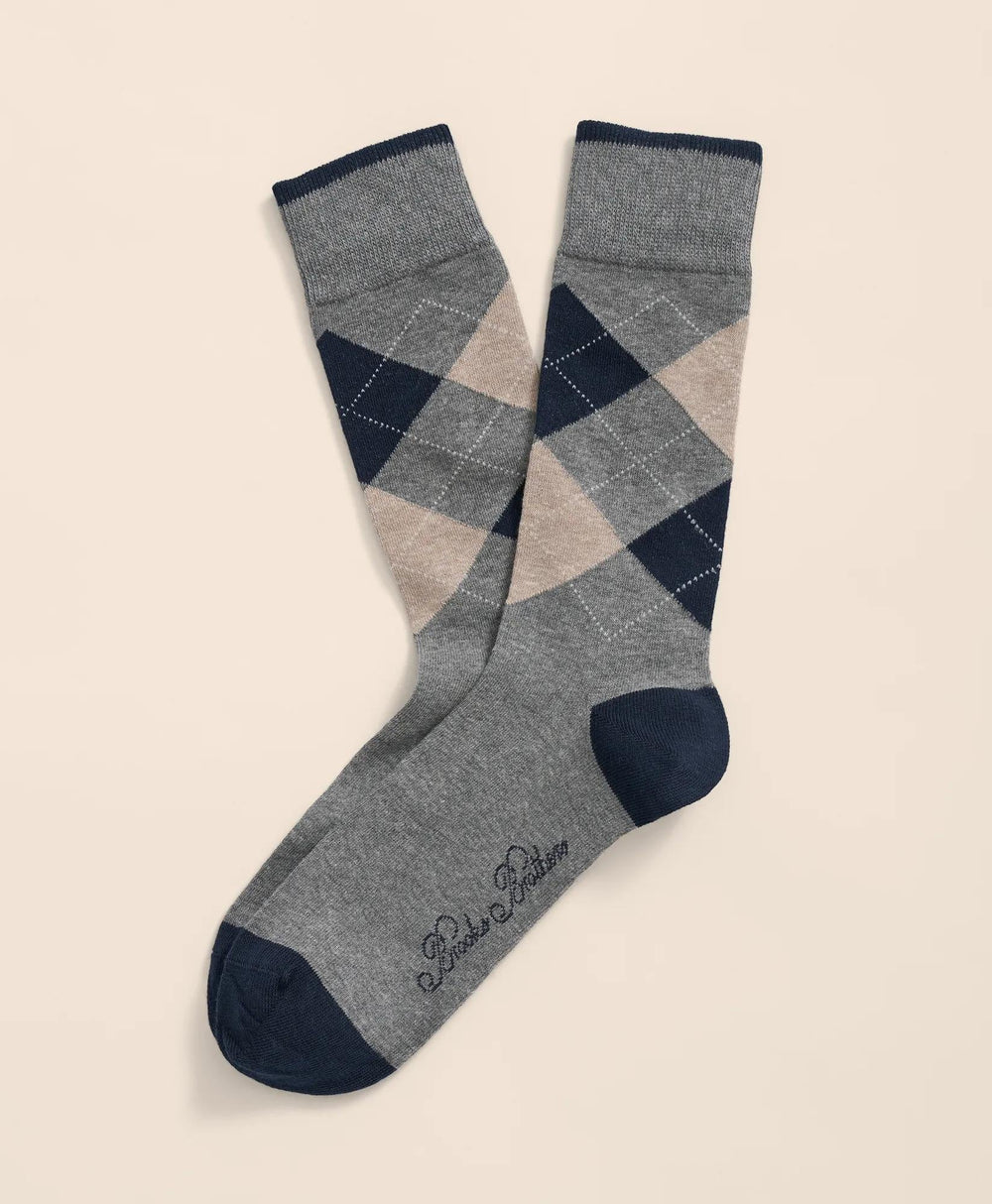 Cotton Blend Argyle Socks