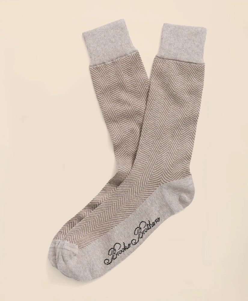 Cotton Blend Herringbone Socks