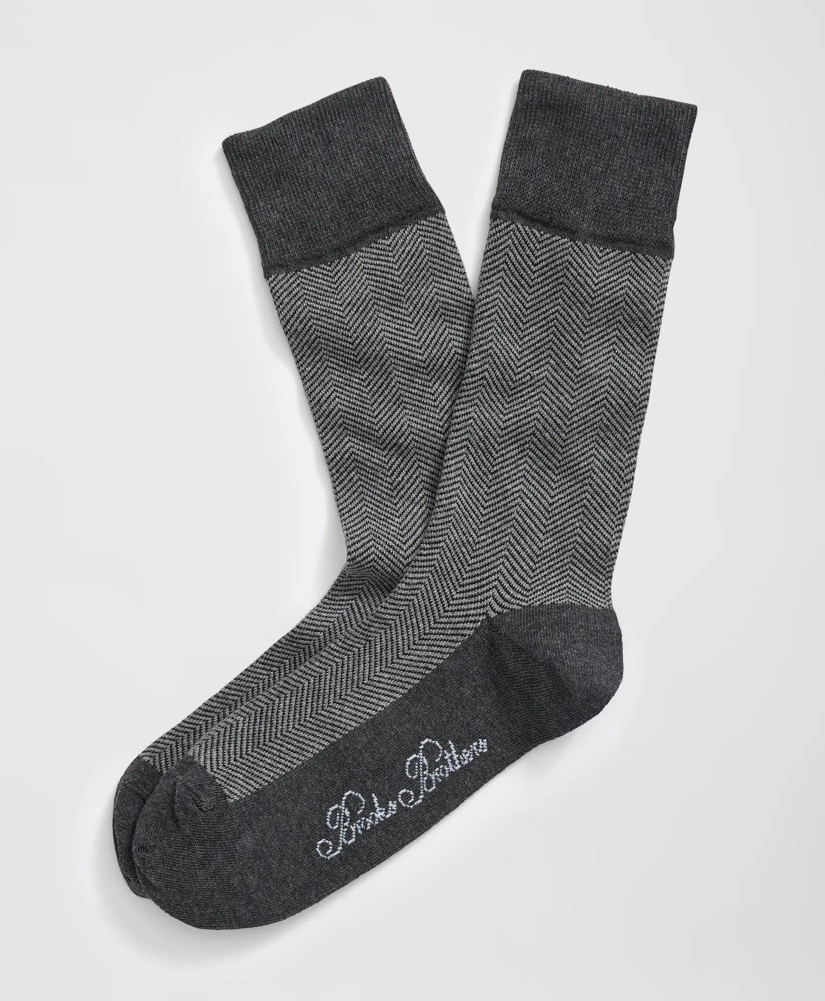 Cotton Blend Herringbone Socks