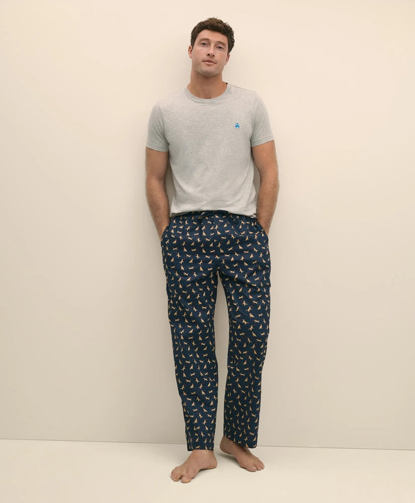 Cotton Broadcloth Frisbee Dog Lounge Pants