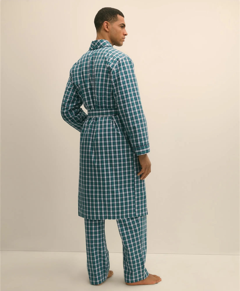 Cotton Broadcloth Plaid Robe