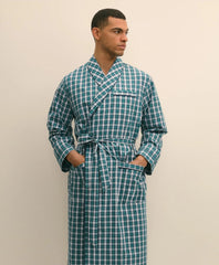 Cotton Broadcloth Plaid Robe