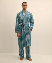 Cotton Broadcloth Plaid Robe