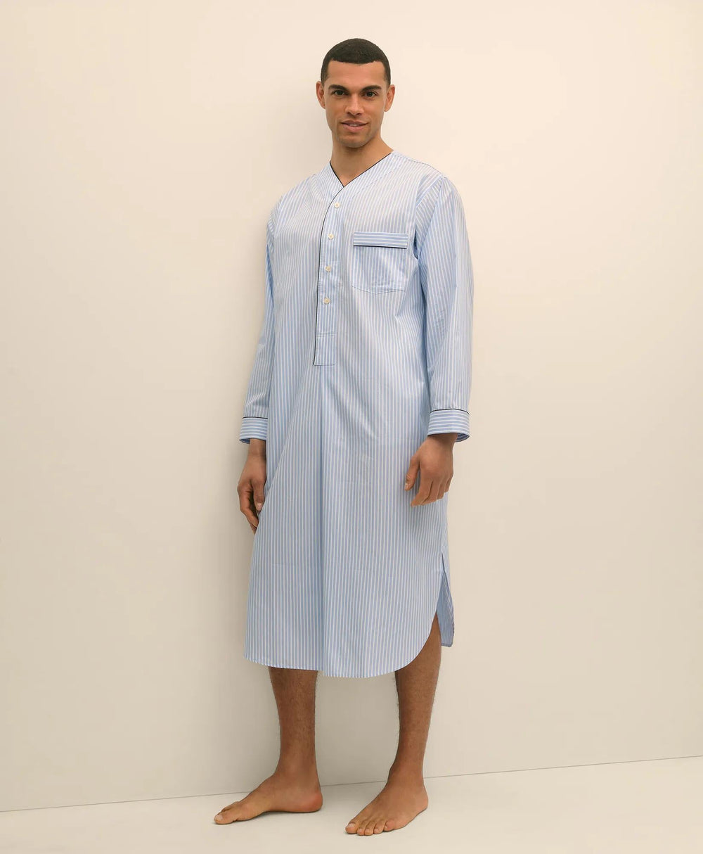 Cotton Broadcloth Striped Nightshirt