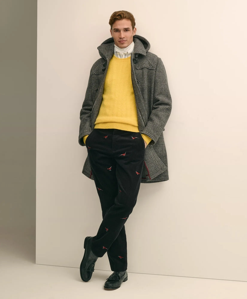 Slim Fit Cotton Corduroy Pheasant-Embroidered Chino