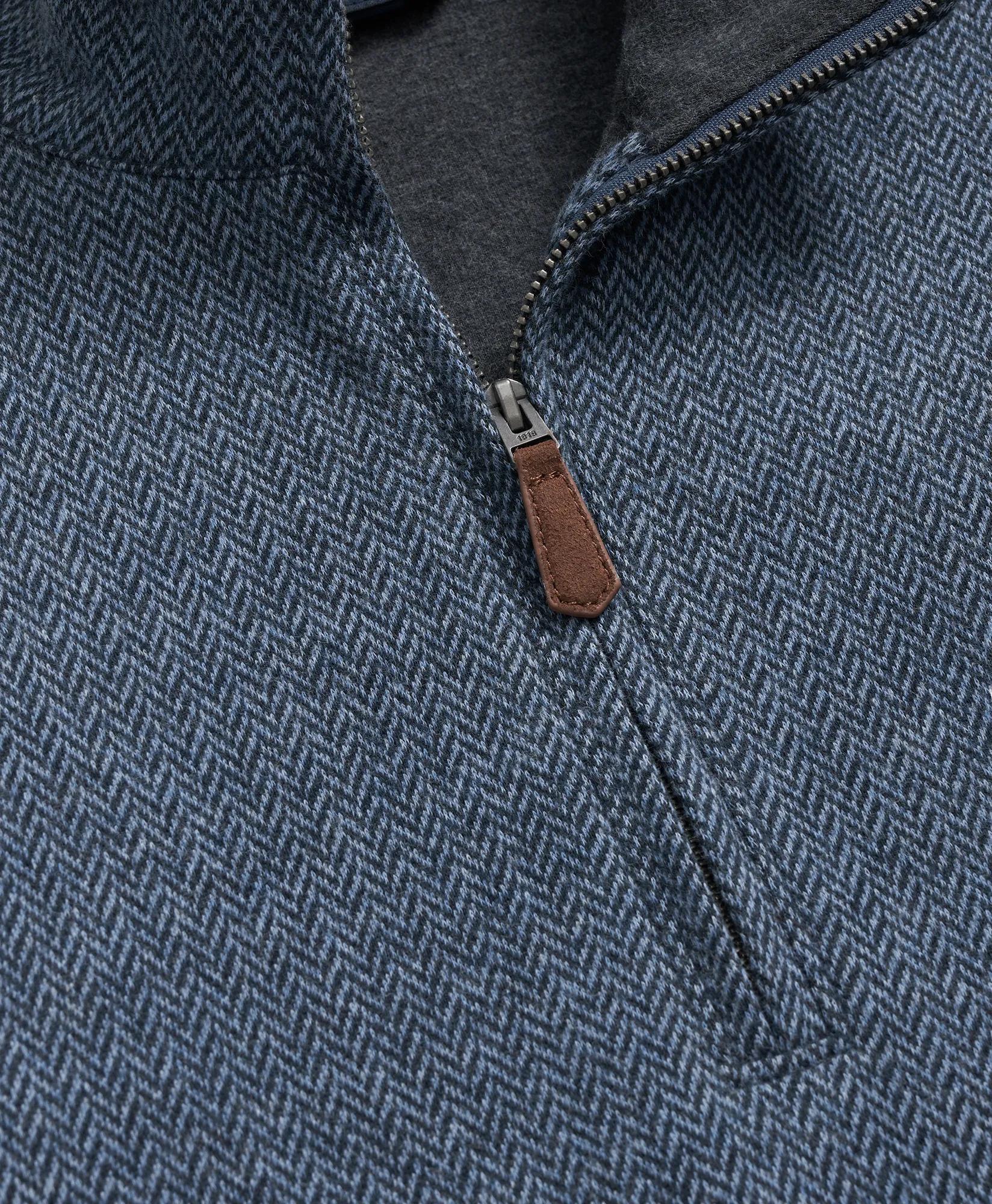 Cotton Herringbone Quarter-Zip