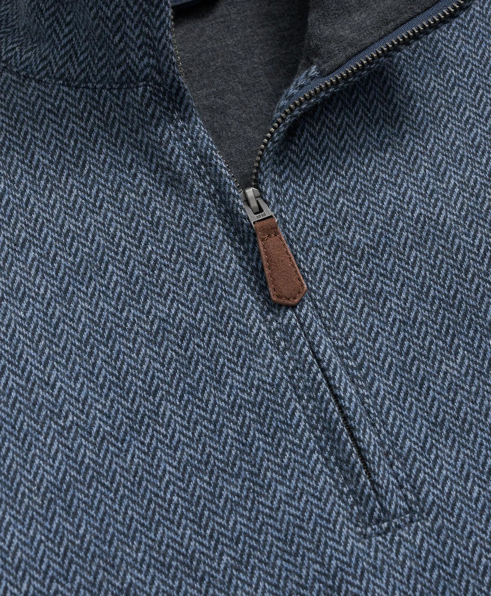 Cotton Herringbone Quarter-Zip