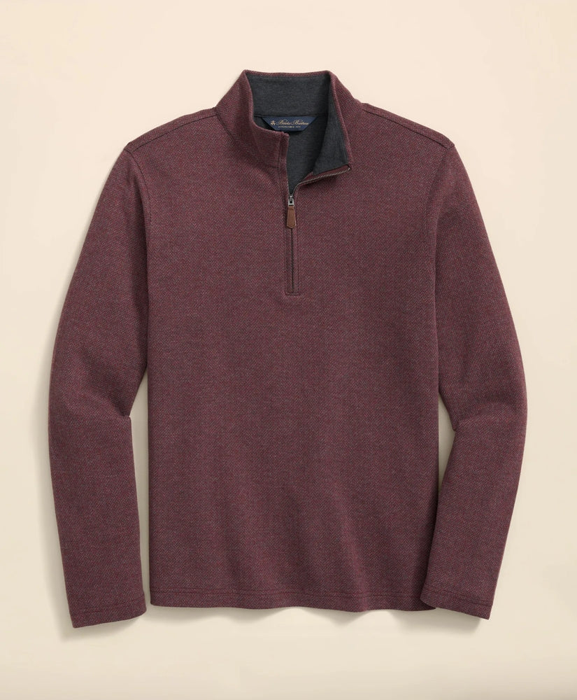 Cotton Herringbone Quarter-Zip