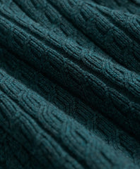 Cotton Mini-Cable Polo Cardigan