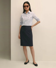 Cotton Poplin Pinstripe Embellished Shirt