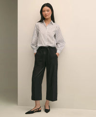 Belted Wide-Leg Utility Pants
