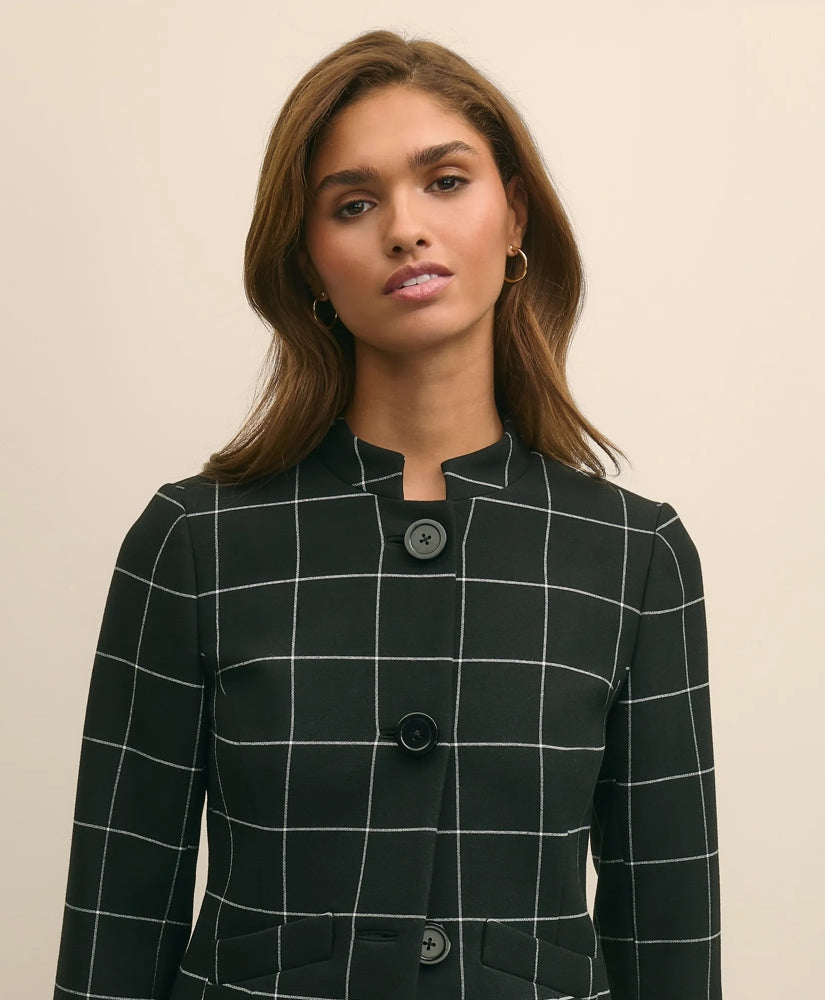 Cropped Windowpane Jacket