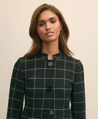Cropped Windowpane Jacket